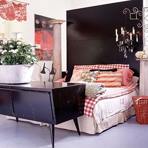 Pregnant... with power tools: Master Bedroom: Curtain Headboard